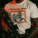 TRIPLE FEED - 	Retro Stache Bros Shirt - DEVILSIX