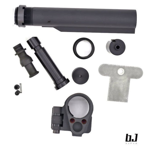 BJ TAC LT Style Stainless Steel Folding stock adapter set for MWS M4 (BK)