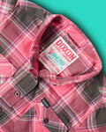 DIXXON FLANNEL CO. - WOMEN'S SHREDDY COLAB FLANNEL PINK & GRAY - DEVILSIX